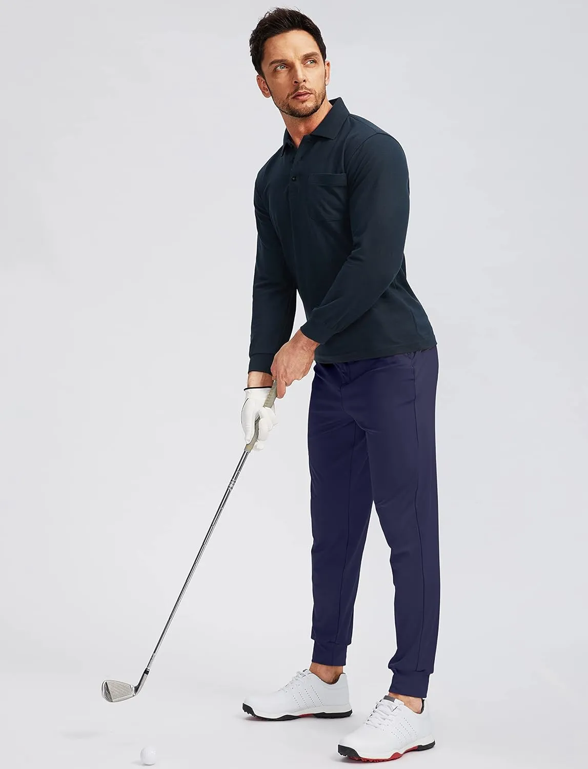 Soothfeel Men's Golf Joggers Pants with 5 Pockets Slim Fit Stretch Sweatpants Running Travel Dress Work Pants for Men