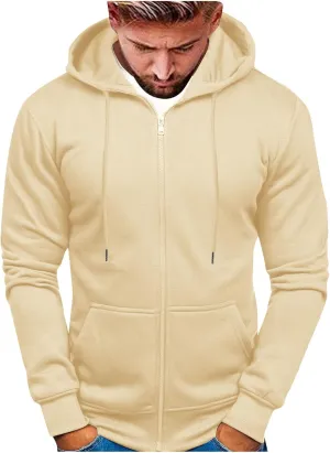 Sweatshirts for Men Hoodies Zipper,Mens Hooded Sweatshirts Fleece Hoodies Athletic Winter Long Sleeve Zip Up Pullover