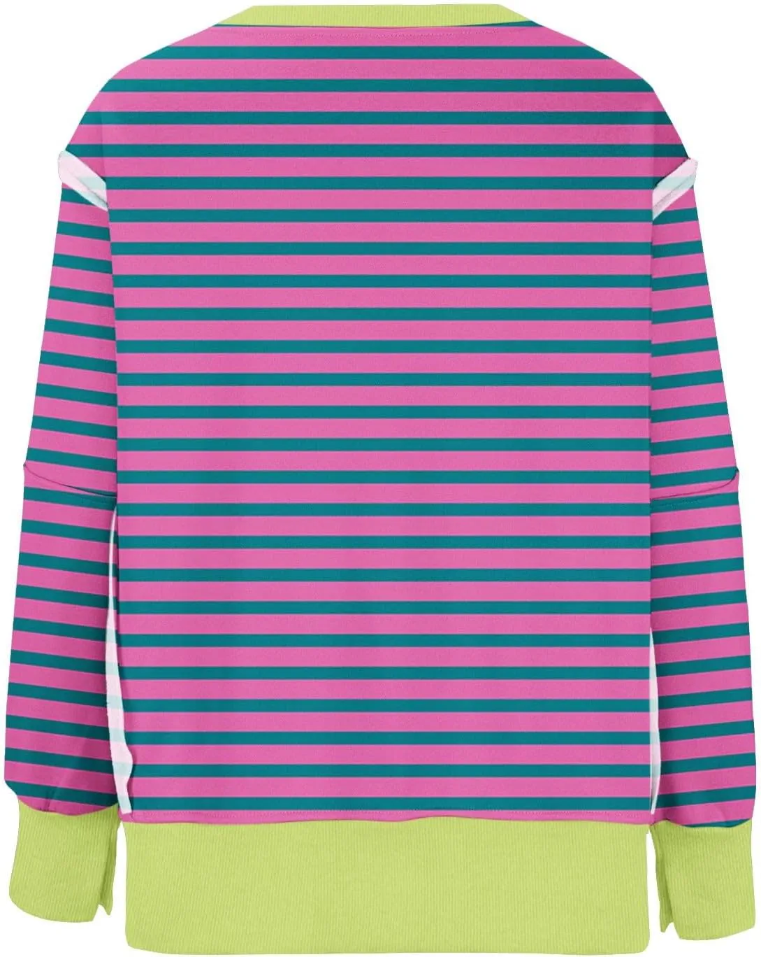 Sweatshirts for Women Striped Oversized Hoodies Long Sleeve Crewneck Fall Outfits Fashion Pullover Tops