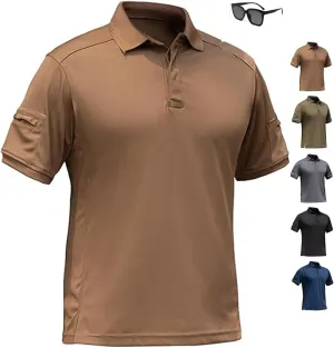 TactiShirt - Outdoor Performance Tactical Shirt, Men's Quick Dry Polo Shirt with Pockets for Tactical Outdoor Hiking