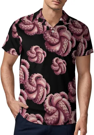 Tentacles Knot Men's Polo-Shirt Regular-Fit Short Sleeve Sports Quick Dry Golf Tennis T-Shirt