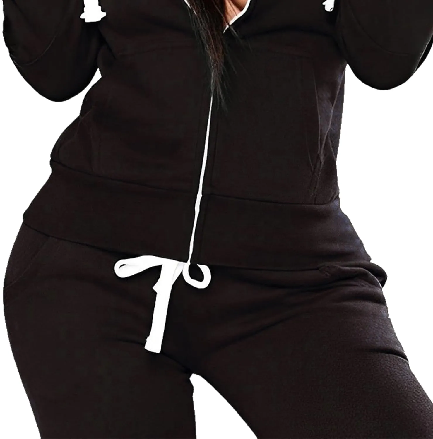 TUVEKE Womens Tracksuit 2 Piece Outfits Fall Zip Hoodie Jogging Sweatsuit Long Sleeve Casual Sweat Suits Size S to 2XL