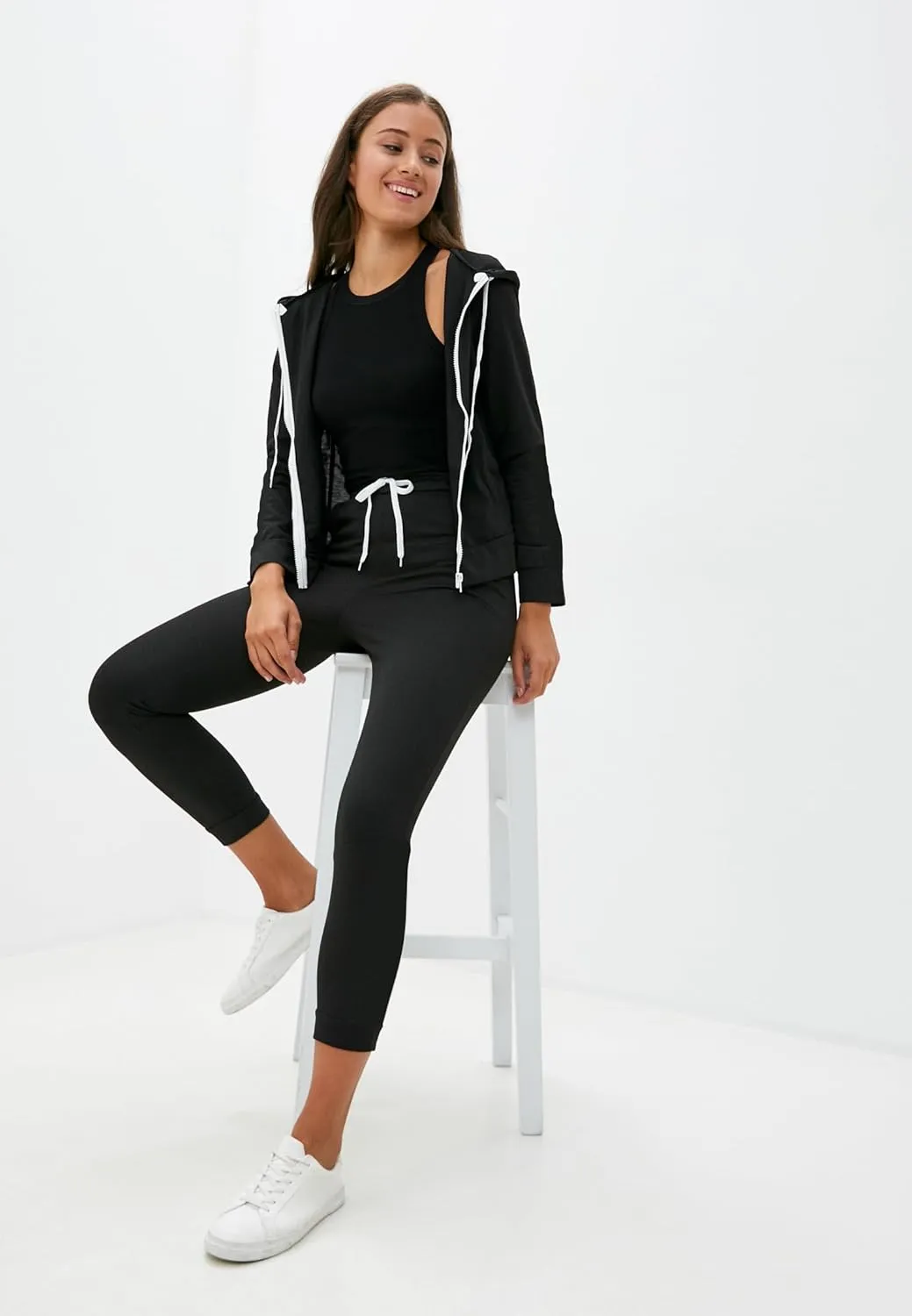 TUVEKE Womens Tracksuit 2 Piece Outfits Fall Zip Hoodie Jogging Sweatsuit Long Sleeve Casual Sweat Suits Size S to 2XL
