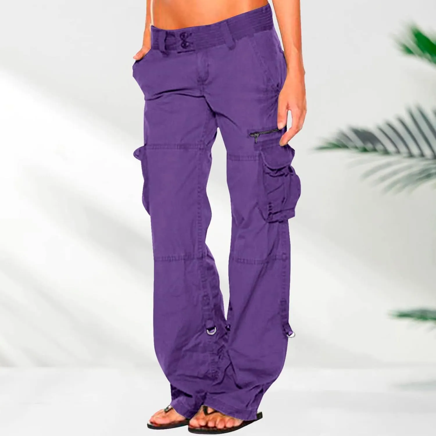 Twill Palazzo Pants for Women Casual Stretch High Waisted Chino Slim Fit Wide Leg Dress with Pockets