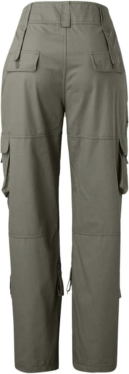 Twill Palazzo Pants for Women Casual Stretch High Waisted Chino Slim Fit Wide Leg Dress with Pockets