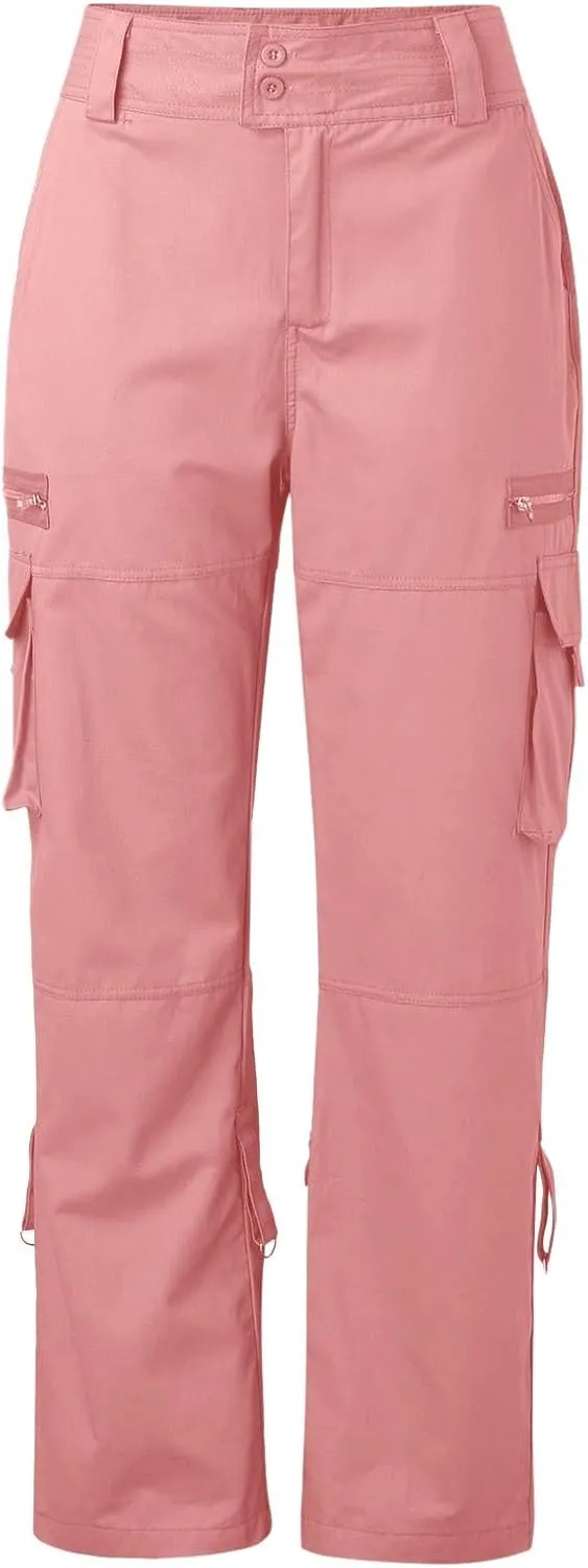 Twill Palazzo Pants for Women Casual Stretch High Waisted Chino Slim Fit Wide Leg Dress with Pockets