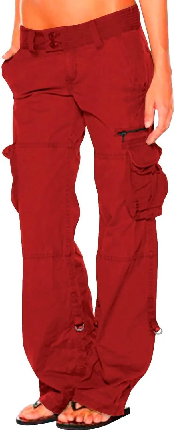 Twill Palazzo Pants for Women Casual Stretch High Waisted Chino Slim Fit Wide Leg Dress with Pockets