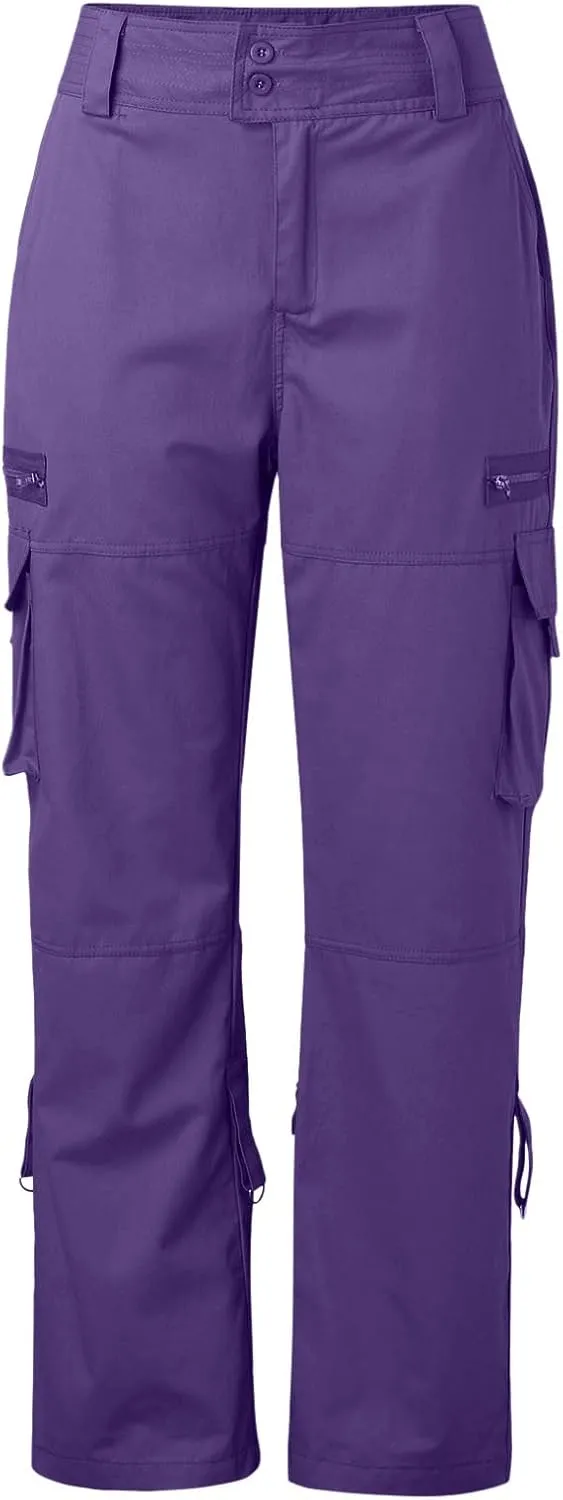 Twill Palazzo Pants for Women Casual Stretch High Waisted Chino Slim Fit Wide Leg Dress with Pockets