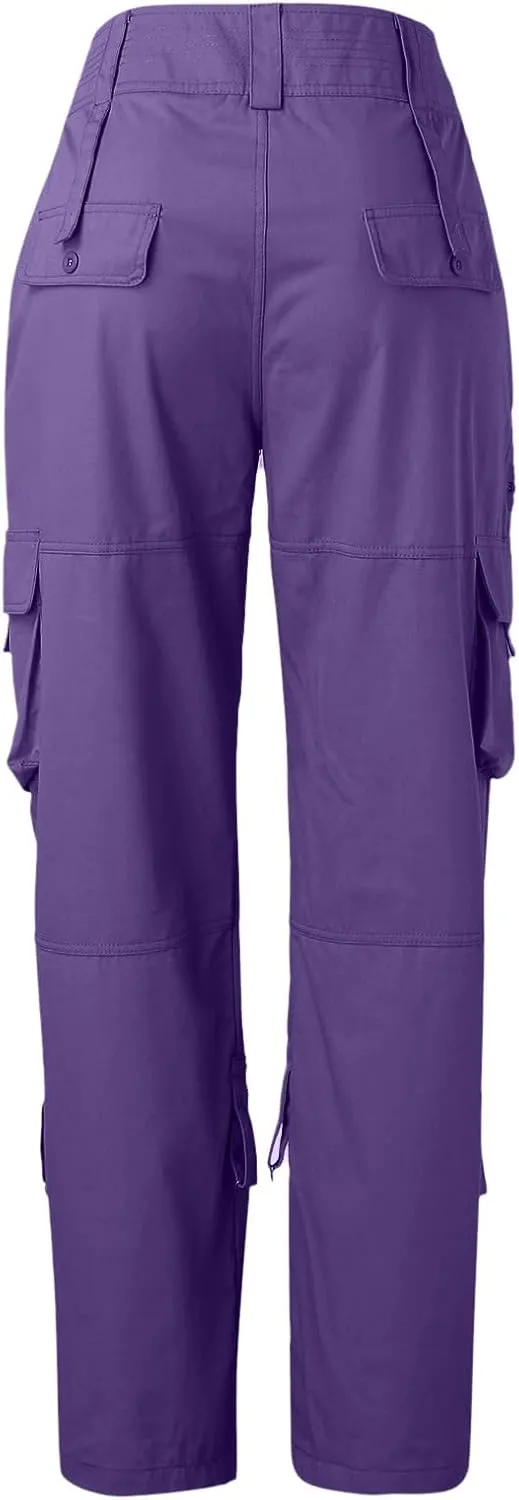 Twill Palazzo Pants for Women Casual Stretch High Waisted Chino Slim Fit Wide Leg Dress with Pockets