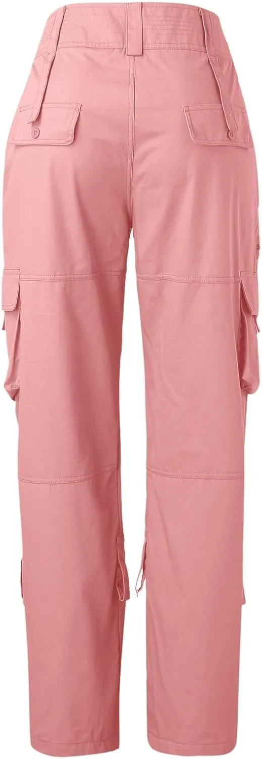 Twill Palazzo Pants for Women Casual Stretch High Waisted Chino Slim Fit Wide Leg Dress with Pockets