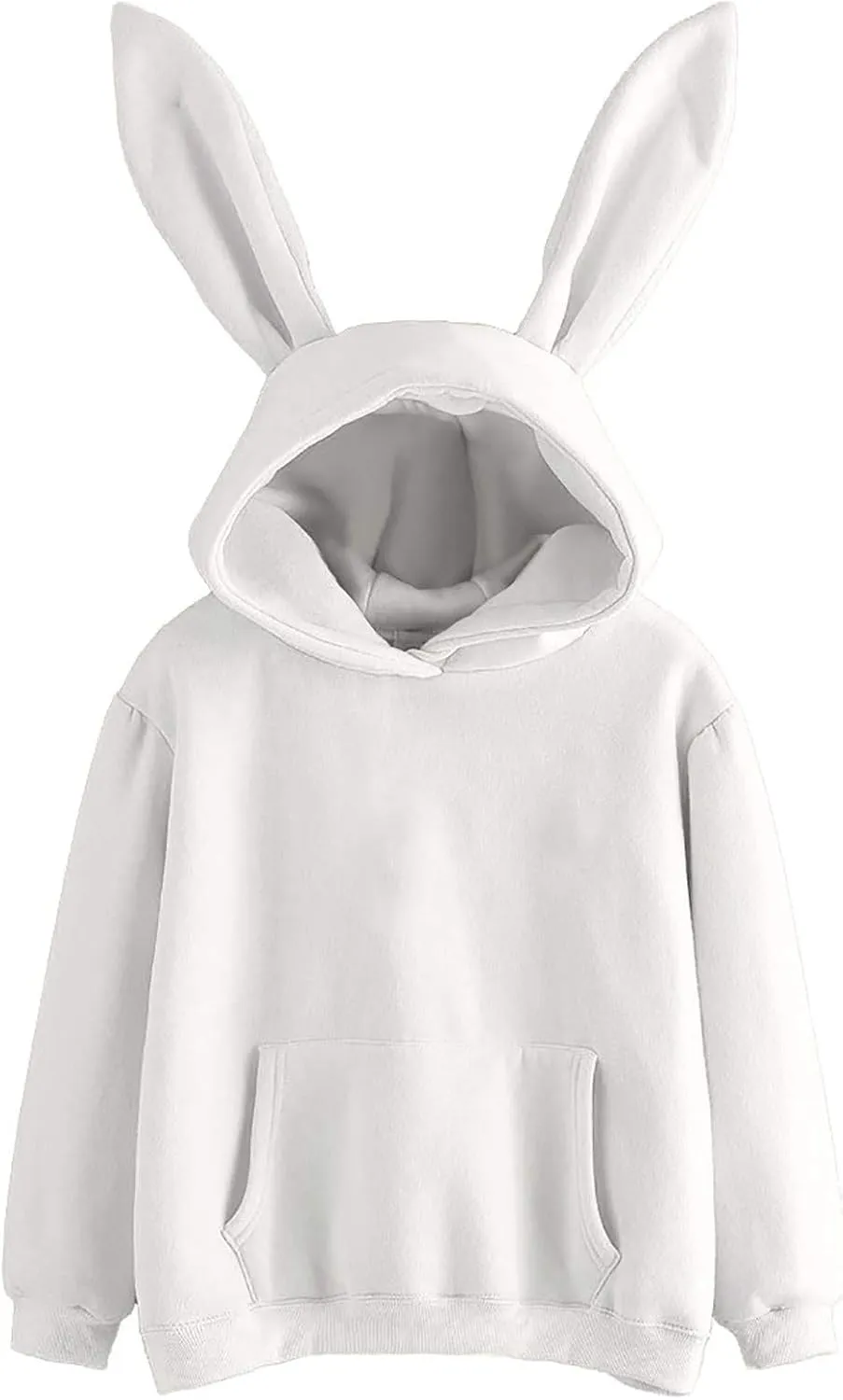 Unisex Rabbit Ears Hoodie Hooded Hoodie with Ears Comfort Hoodies Rabbit Hoodie Pull Over Solid Long Sleeve Plus Size