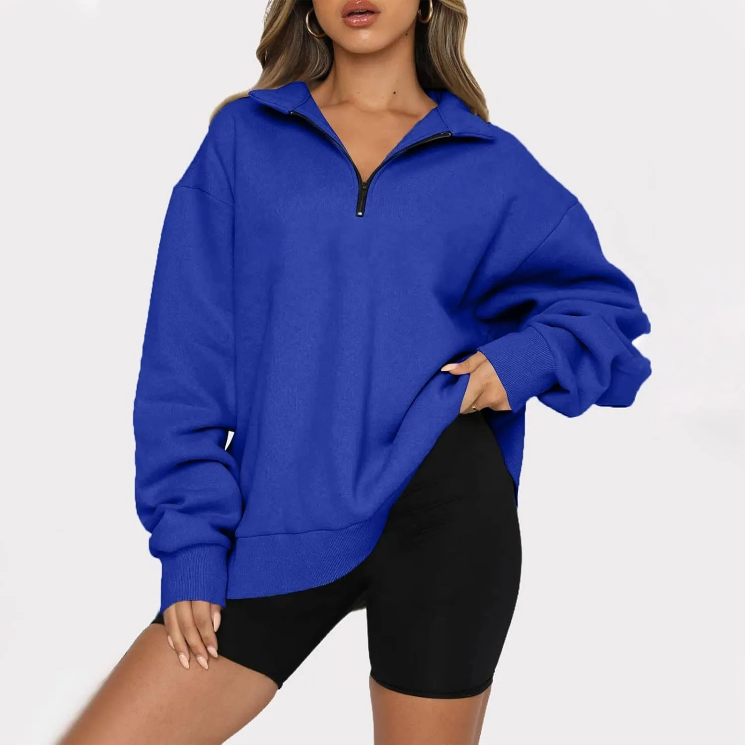 UOQAPRE Oversized Sweatshirt for Women Long Sleeve Womens Sweaters Half Zip Pullover Women Clothes for Girls Christmas