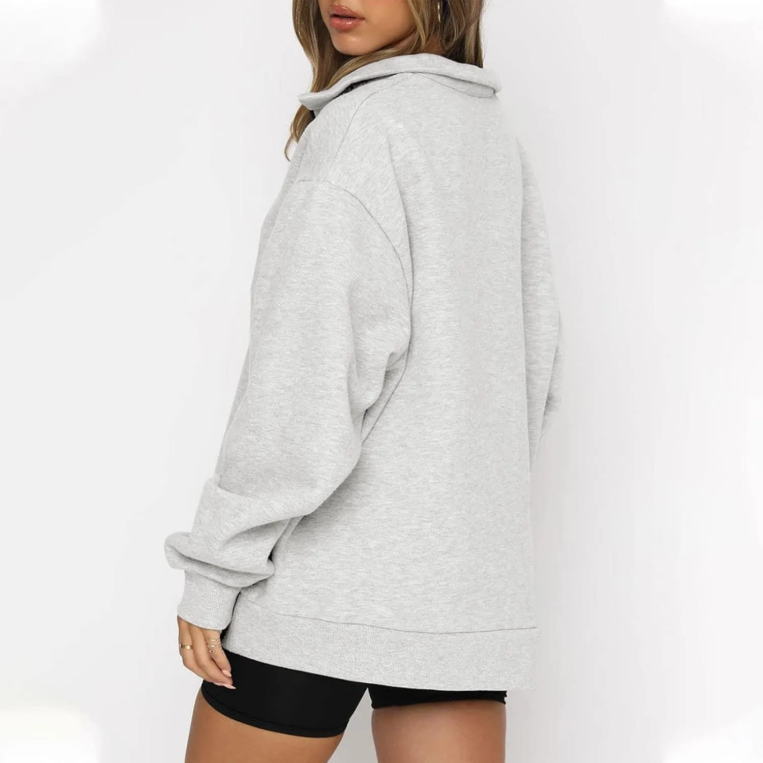 UOQAPRE Oversized Sweatshirt for Women Long Sleeve Womens Sweaters Half Zip Pullover Women Clothes for Girls Christmas