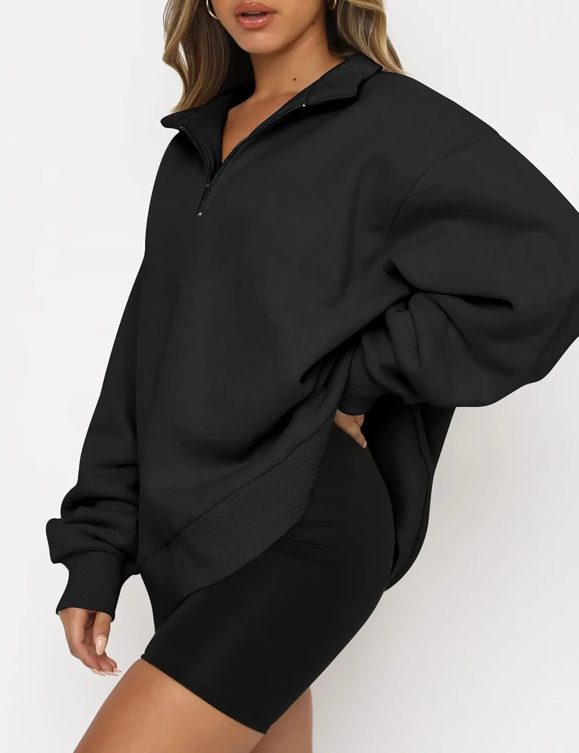 UOQAPRE Oversized Sweatshirt for Women Long Sleeve Womens Sweaters Half Zip Pullover Women Clothes for Girls Christmas
