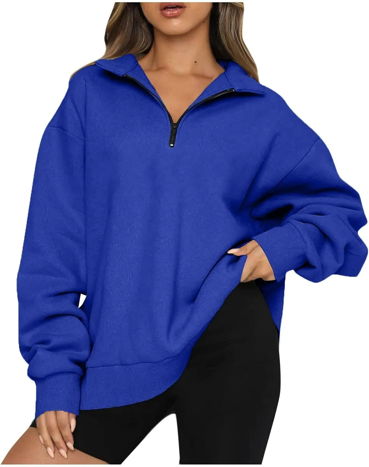 UOQAPRE Oversized Sweatshirt for Women Long Sleeve Womens Sweaters Half Zip Pullover Women Clothes for Girls Christmas