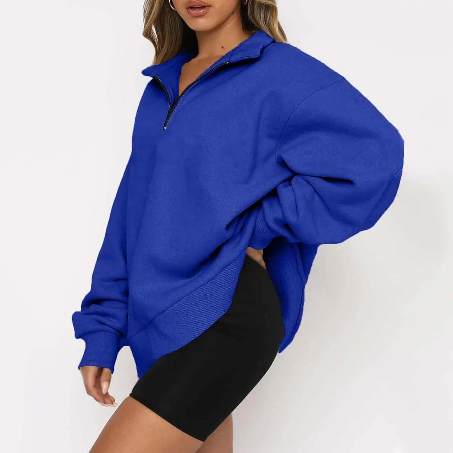UOQAPRE Oversized Sweatshirt for Women Long Sleeve Womens Sweaters Half Zip Pullover Women Clothes for Girls Christmas