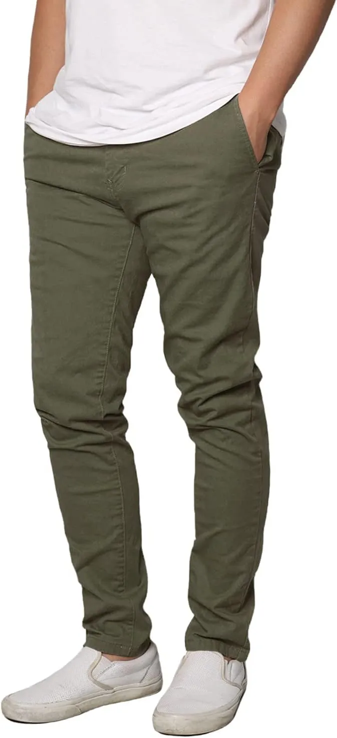 URBANJ Men's Casual Stretch Skinny Chino Pants