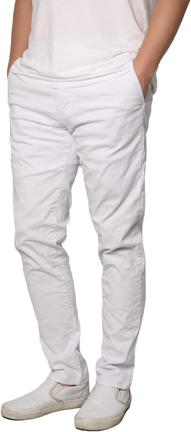 URBANJ Men's Casual Stretch Skinny Chino Pants