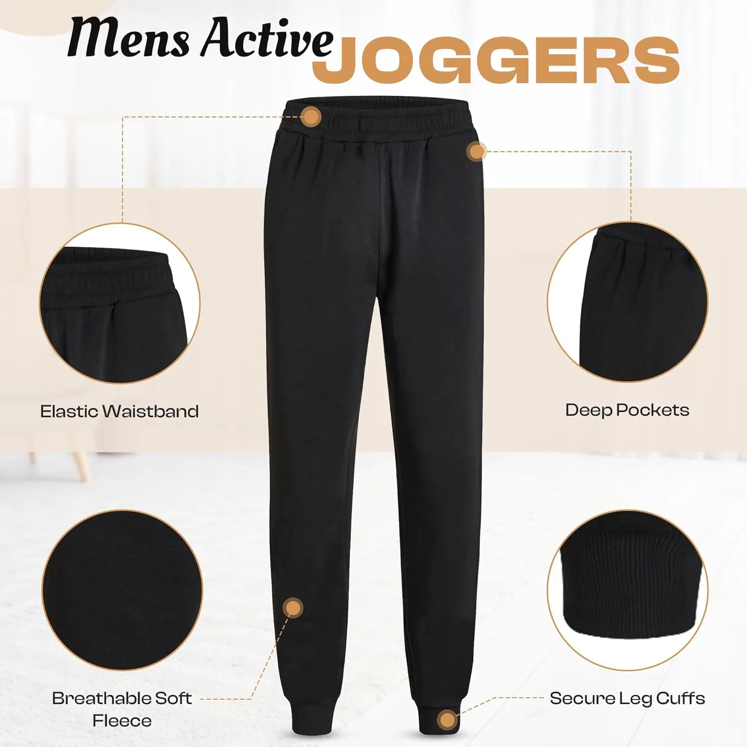 Victory League Mens Joggers Sweatpants 3-Pack, Joggers Men, Sweatpants Men, Mens Sweatpants, Men Sweat Pants, Mens Jogger