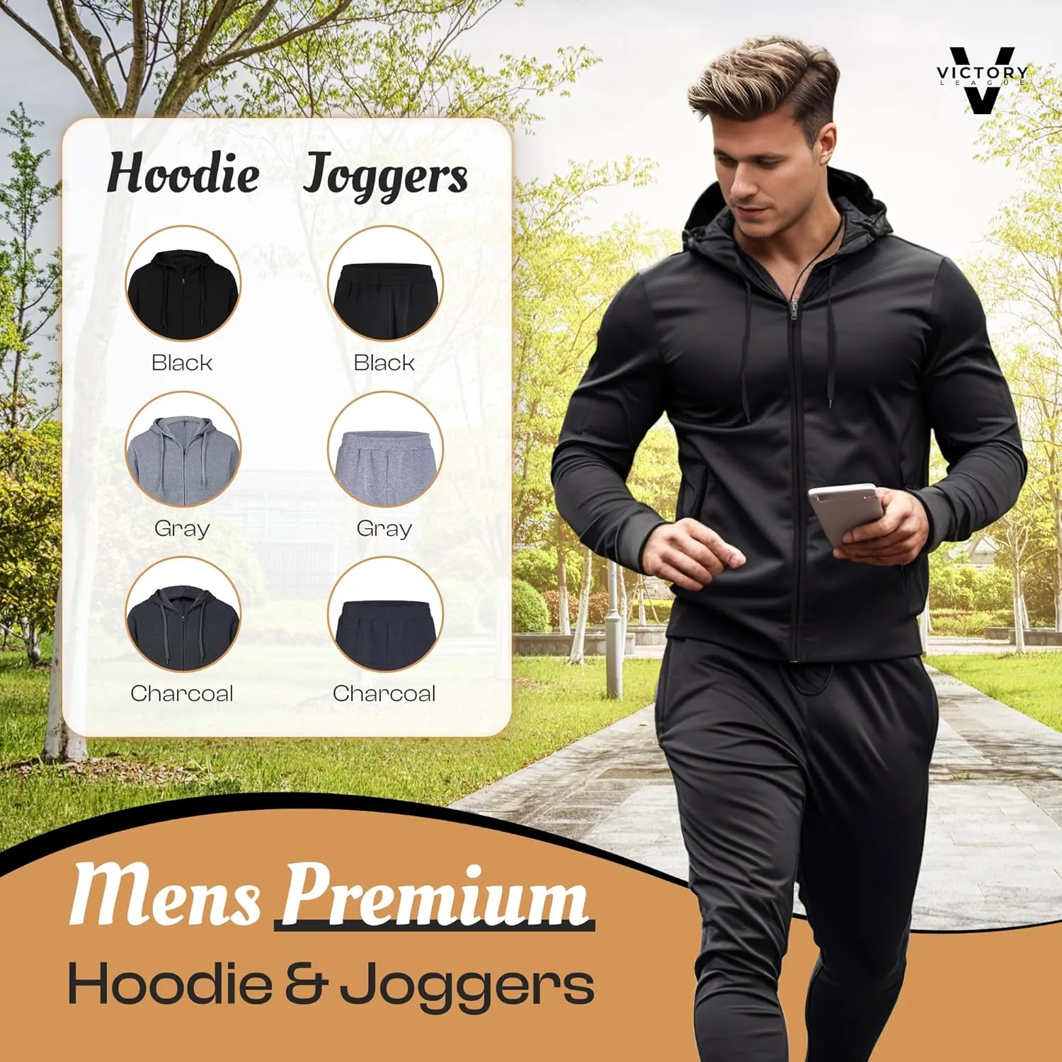 Victory League Mens Joggers Sweatpants 3-Pack, Joggers Men, Sweatpants Men, Mens Sweatpants, Men Sweat Pants, Mens Jogger