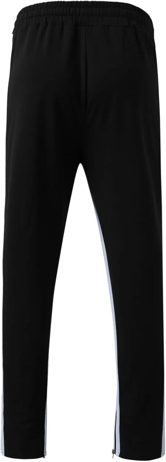 WABEOR Mens Fashion Striped Jogger Pants Zipper Pockets Slim Fit Casual Stretch Sweatpants Athletic Designer Street Trousers