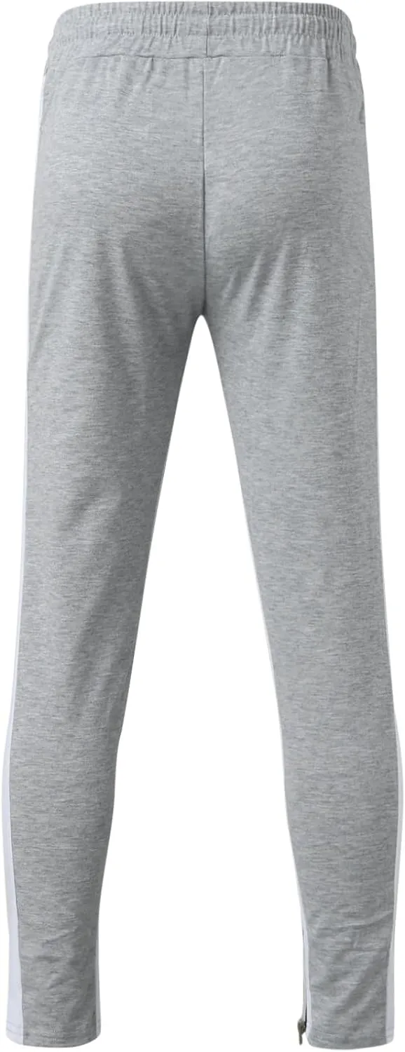 WABEOR Mens Fashion Striped Jogger Pants Zipper Pockets Slim Fit Casual Stretch Sweatpants Athletic Designer Street Trousers