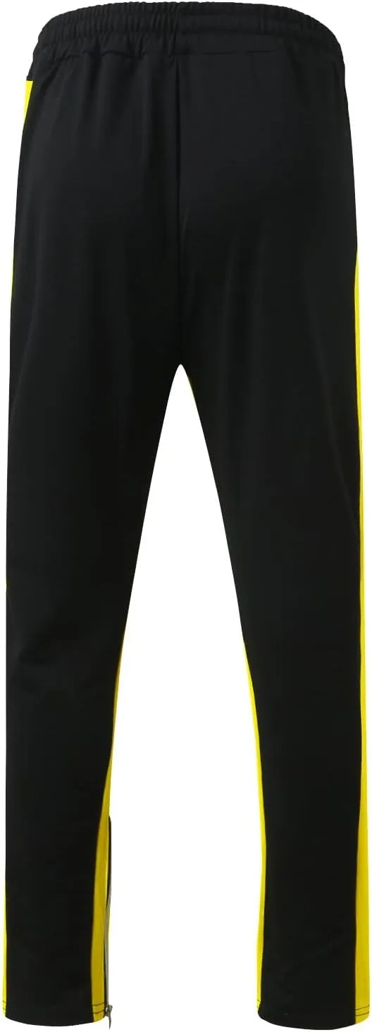 WABEOR Mens Fashion Striped Jogger Pants Zipper Pockets Slim Fit Casual Stretch Sweatpants Athletic Designer Street Trousers