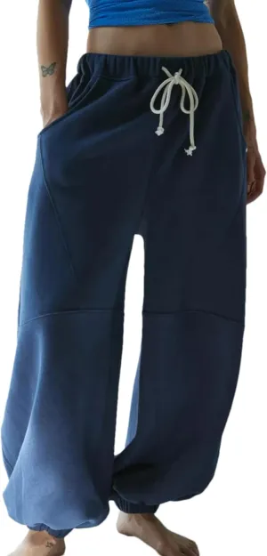 Wanzetaly Women's Baggy Sweatpants Casual Cotton Drawstring Athletic Joggers Harem Pants with Pockets
