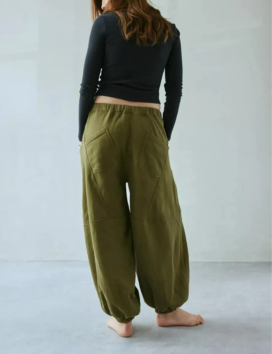 Wanzetaly Women's Baggy Sweatpants Casual Cotton Drawstring Athletic Joggers Harem Pants with Pockets