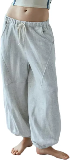 Wanzetaly Women's Baggy Sweatpants Casual Cotton Drawstring Athletic Joggers Harem Pants with Pockets