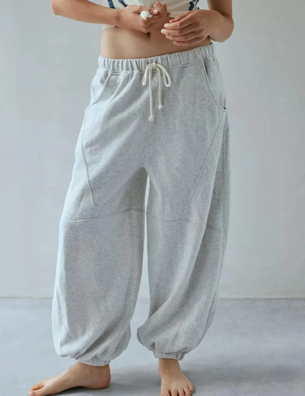 Wanzetaly Women's Baggy Sweatpants Casual Cotton Drawstring Athletic Joggers Harem Pants with Pockets