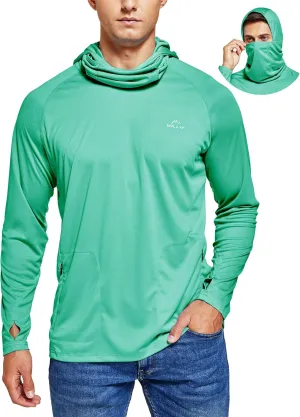 Willit Men's Sun Protection Hoodie UPF 50  Fishing Hiking Shirt Long Sleeve SPF UV Shirt Rash Guard Lightweight