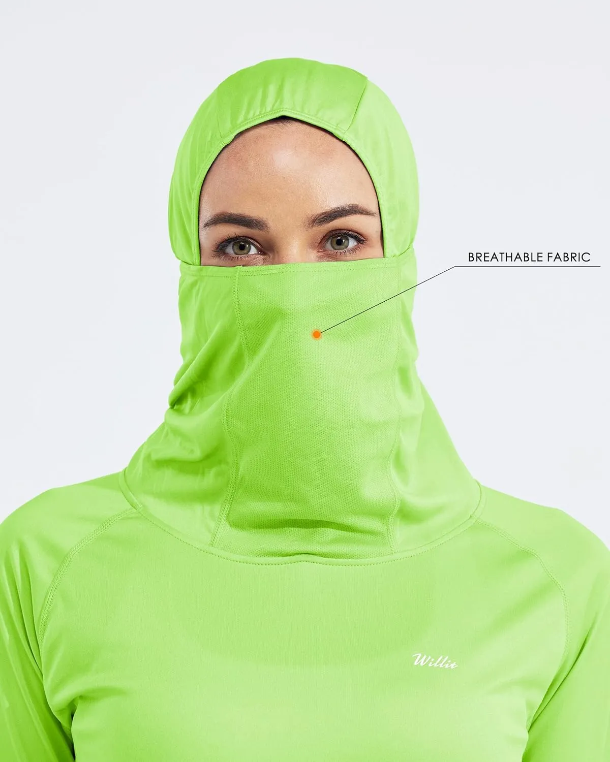 Willit Women's Sun Protection Hoodie UPF 50  Fishing Hiking Shirt Long Sleeve SPF Shirt with Face Mask Lightweight
