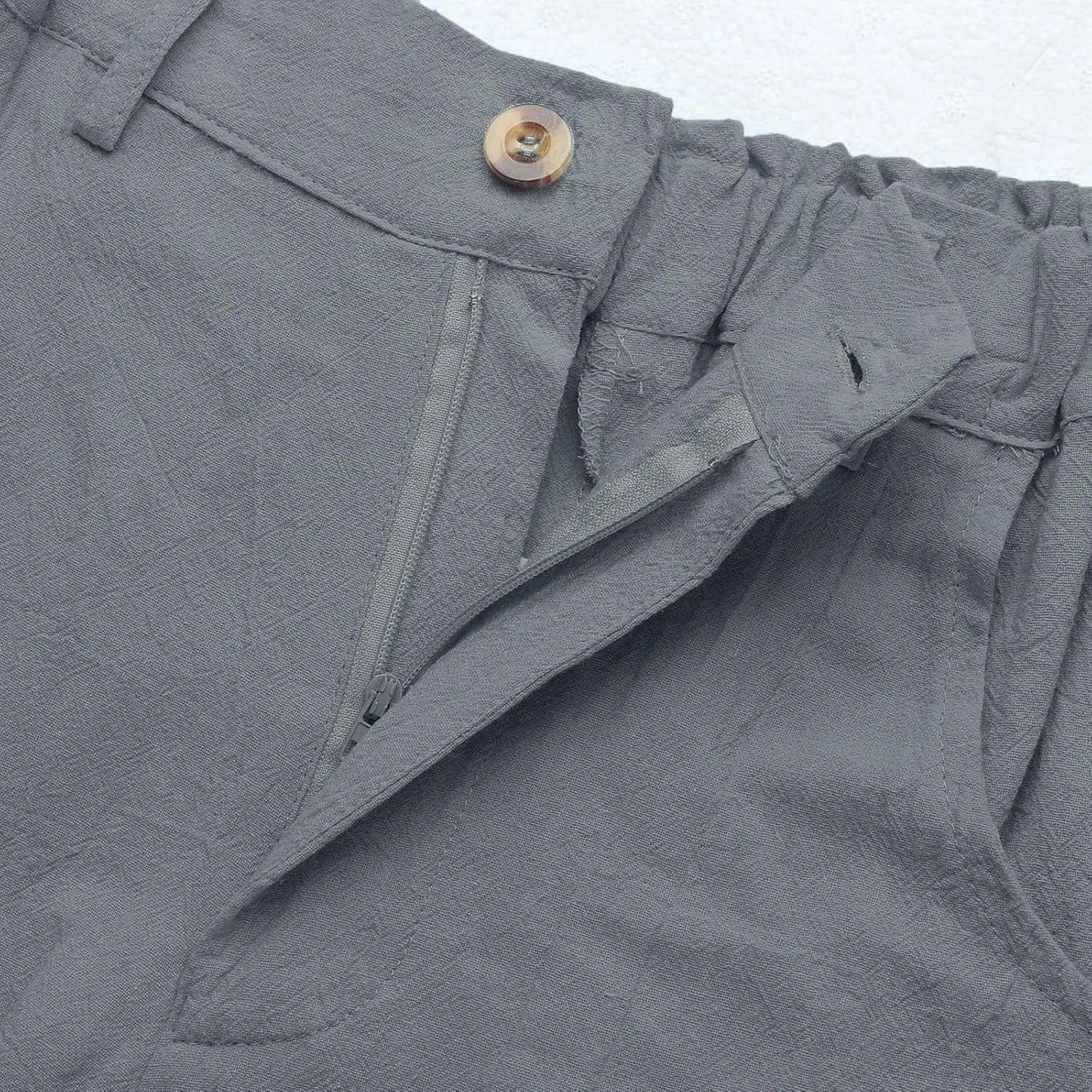 Women Capri Pants Summer Trendy Linen Cropped Trousers with Pockets Wide Leg Loose Lightweight Beach Casual Capris