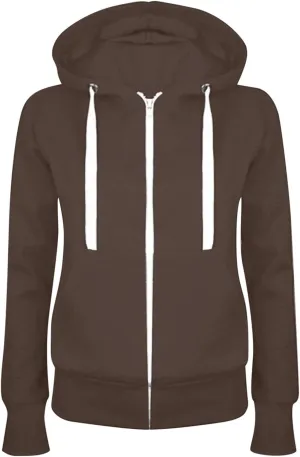 Women Casual Full Zip Up Hoodie Long Sleeve Fall Sweatshirts Jacket Solid Color Comfy Loose Hoodies Tops with Pockets