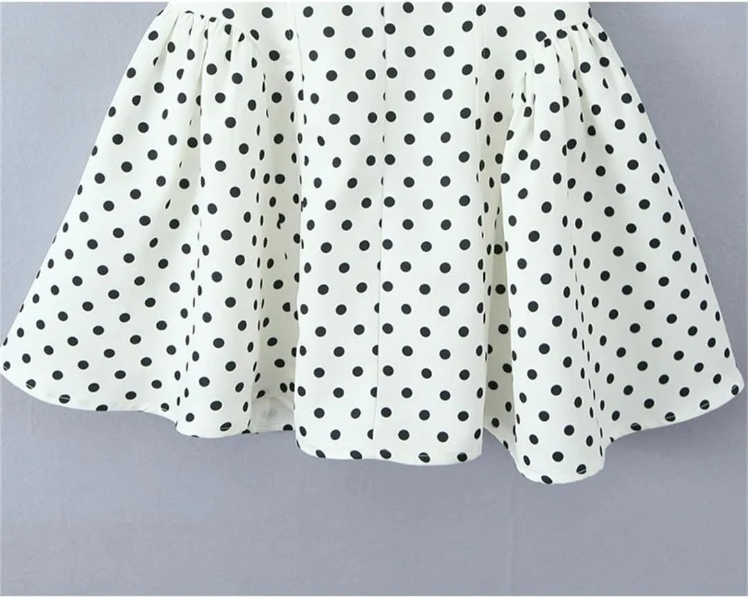 Women Polka Dot Deep V Halters Dress Vintage Backless Sleeveless A-Line Slim Mini Dresses