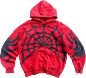 Women Y2k Graphic Hoodie Spider Letter Print Oversized Pullover Sweatshirt Long Sleeve Aesthetic Hoodies Streetwear