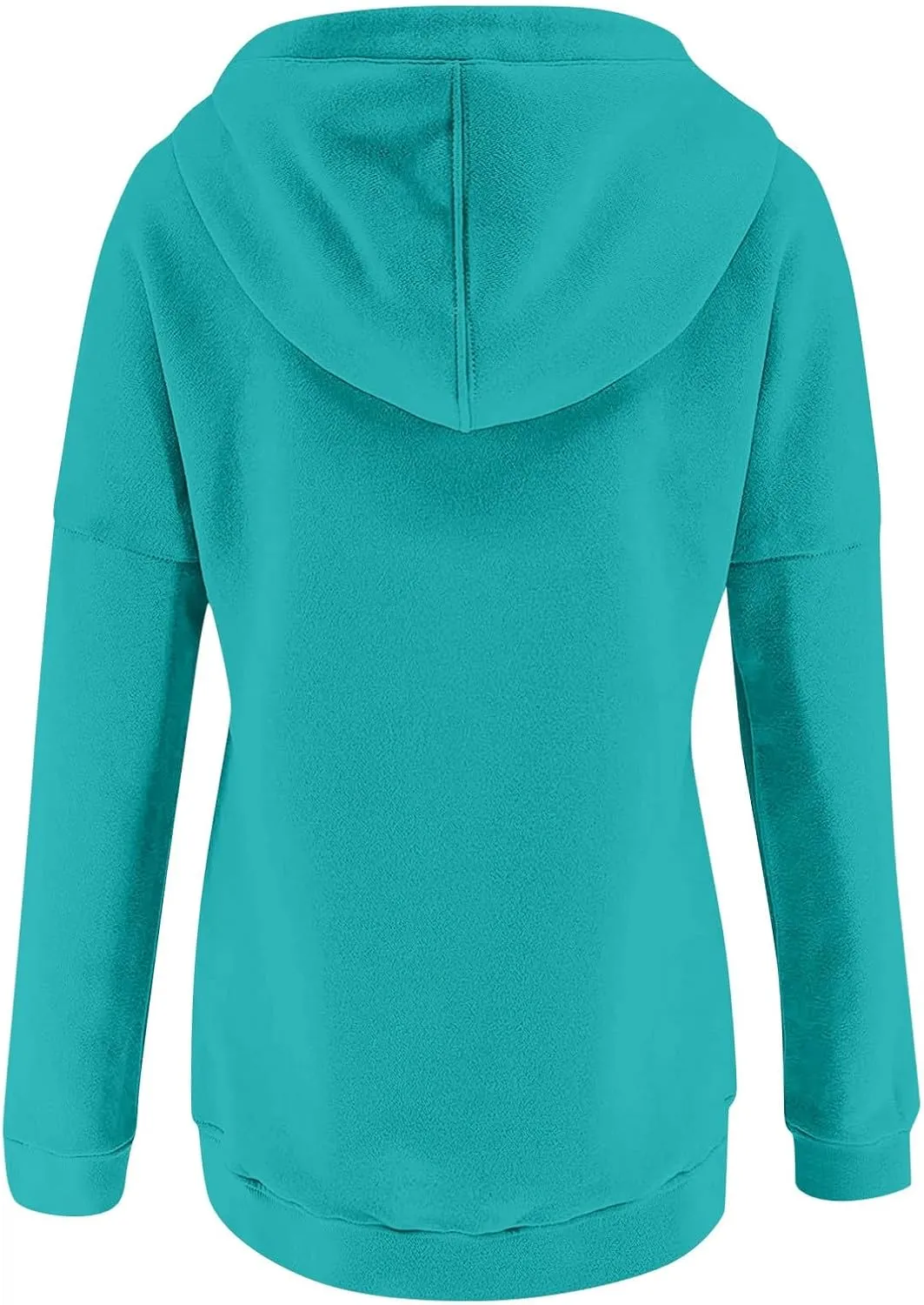 Womens 2024 Hooded Casual Button Collar Drawstring Hoodies Fall Fashion Plain Tunic Hoodies Sweatshirts