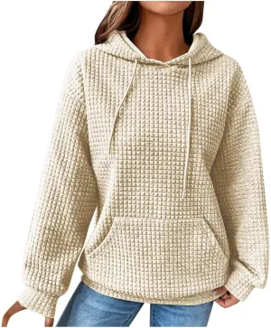 Womens Button Drawstring Y2k Hoodie Drop Shoulder Baggy Hooded Sweatshirt Lightweight Pullover Fall Clothes w/Pockets