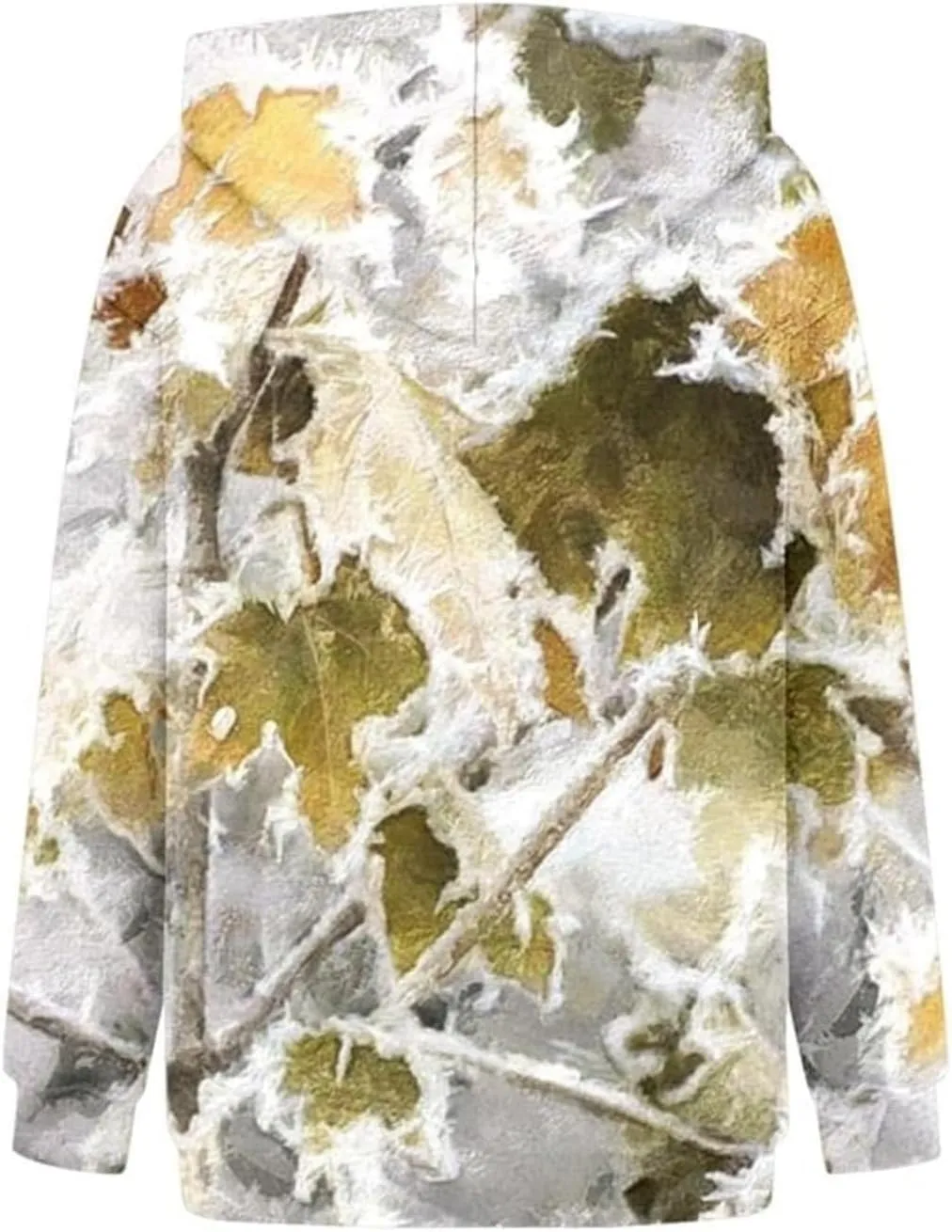 Womens Camo Hoodie Maple Leaf Print Oversized Pullover Sweatshirt Men Casual Loose Fit Long Sleeve Hoodies with Pocket