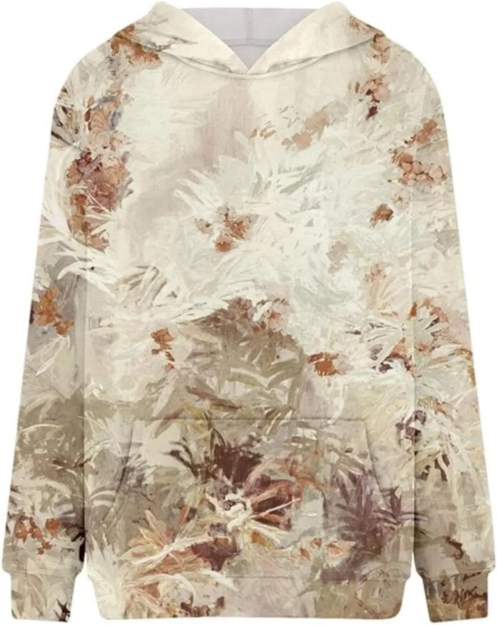 Womens Camo Hoodie Maple Leaf Print Oversized Pullover Sweatshirt Men Casual Loose Fit Long Sleeve Hoodies with Pocket