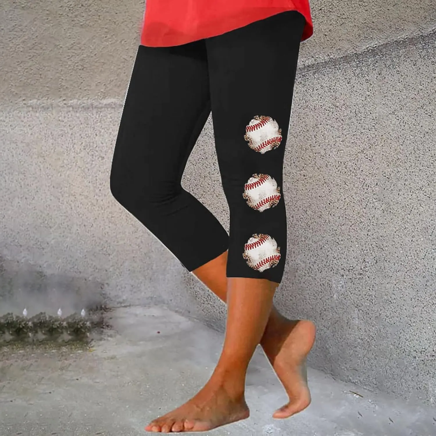 Womens Capri Printed Elastic Slim Casual Stretch Cropped Pants Leggings Womens Capri Womens Pants Womens Womens