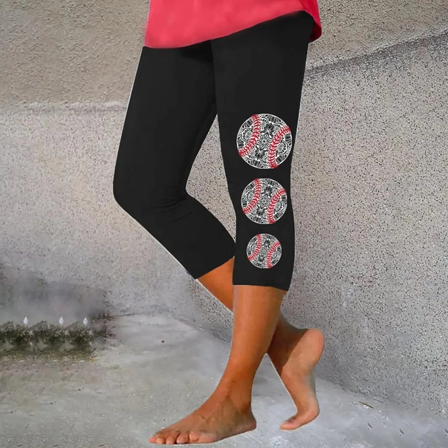 Womens Capri Printed Elastic Slim Casual Stretch Cropped Pants Leggings Womens Capri Womens Pants Womens Womens