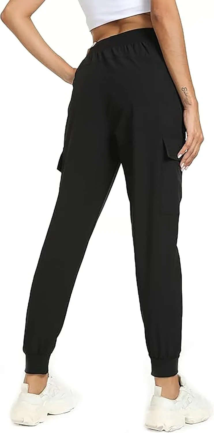Womens Cargo Pants with Pockets-Lightweight Quick Dry Water Resistant Hiking Pants for Travel Casual Athletic and Outdoor
