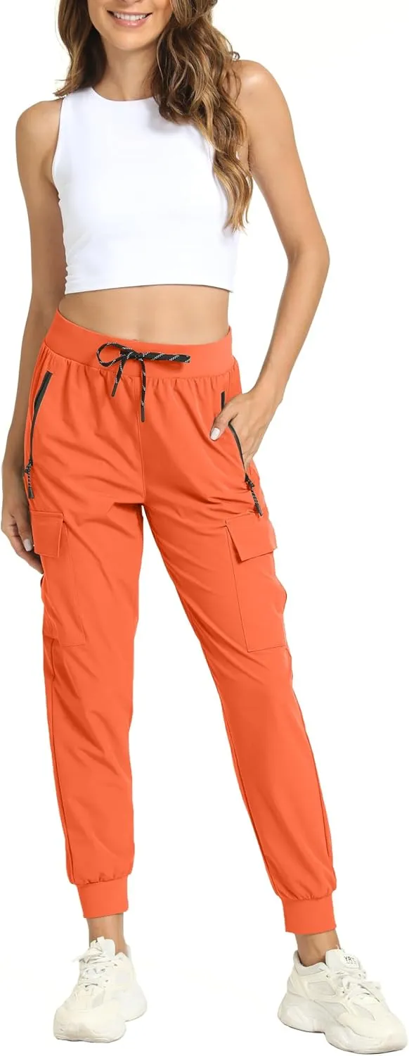 Womens Cargo Pants with Pockets-Lightweight Quick Dry Water Resistant Hiking Pants for Travel Casual Athletic and Outdoor