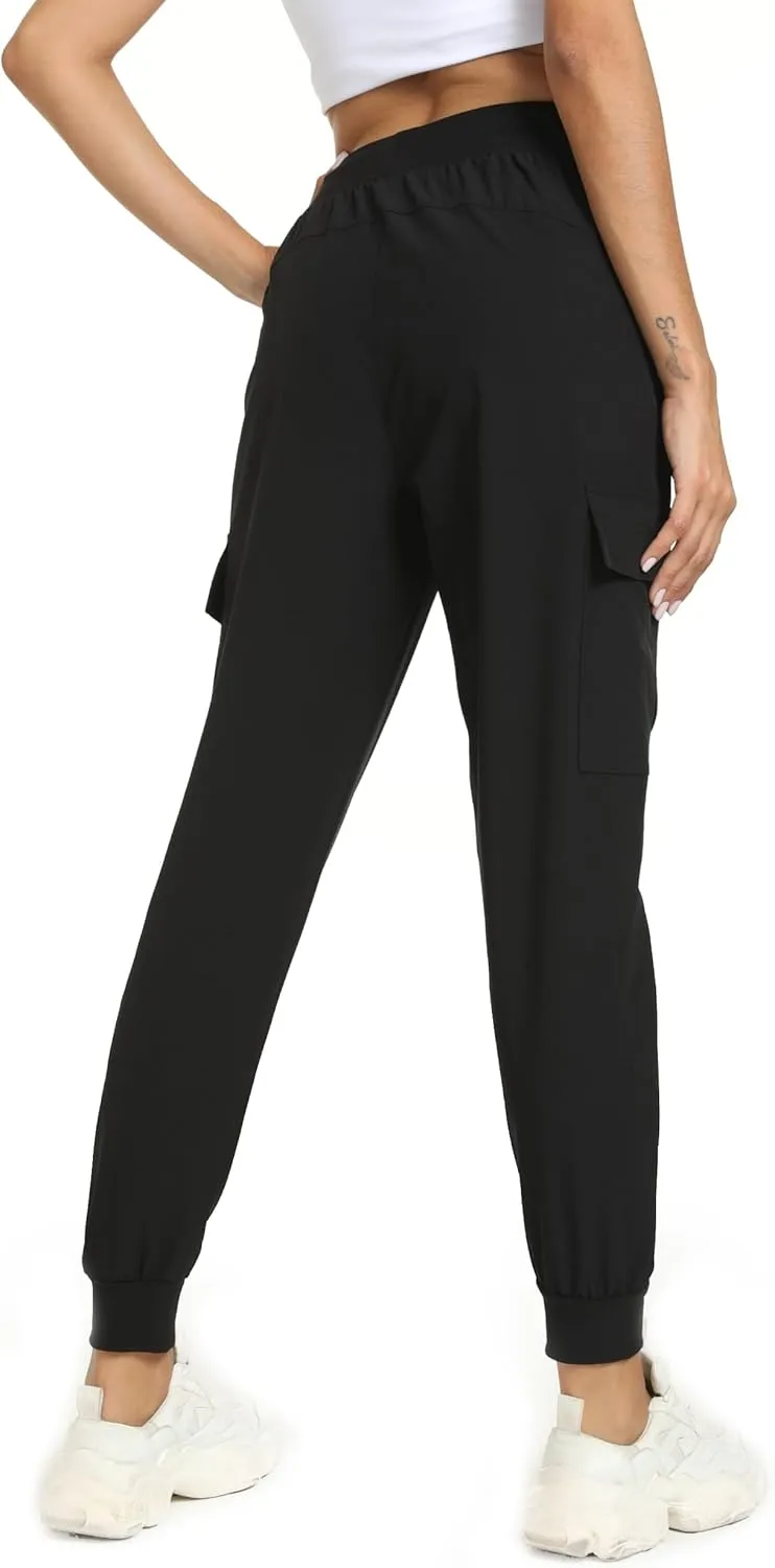 Womens Cargo Pants with Pockets-Lightweight Quick Dry Water Resistant Hiking Pants for Travel Casual Athletic and Outdoor