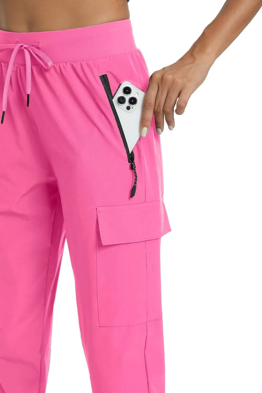 Womens Cargo Pants with Pockets-Lightweight Quick Dry Water Resistant Hiking Pants for Travel Casual Athletic and Outdoor