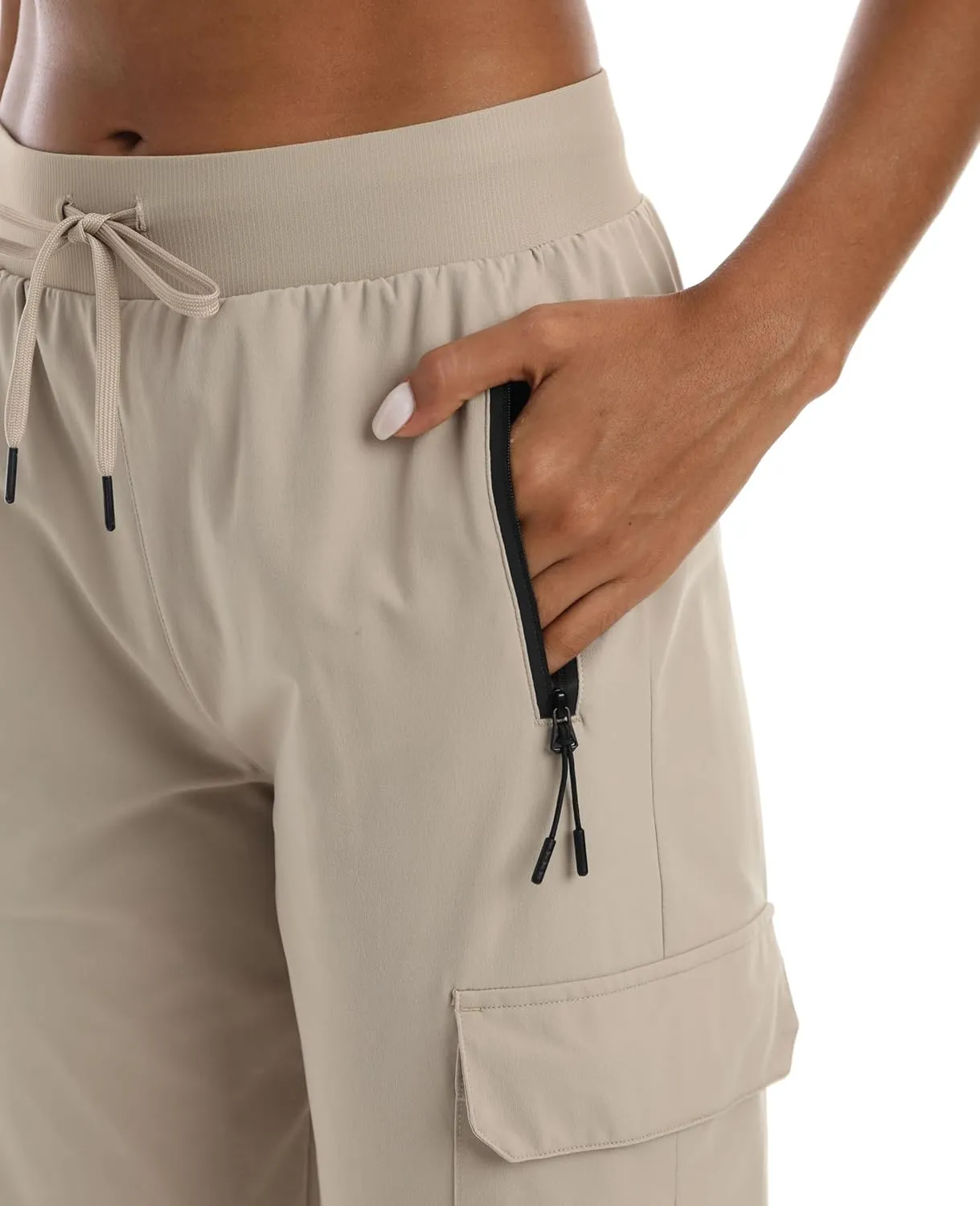 Womens Cargo Pants with Pockets-Lightweight Quick Dry Water Resistant Hiking Pants for Travel Casual Athletic and Outdoor