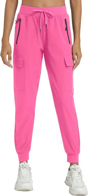 Womens Cargo Pants with Pockets-Lightweight Quick Dry Water Resistant Hiking Pants for Travel Casual Athletic and Outdoor
