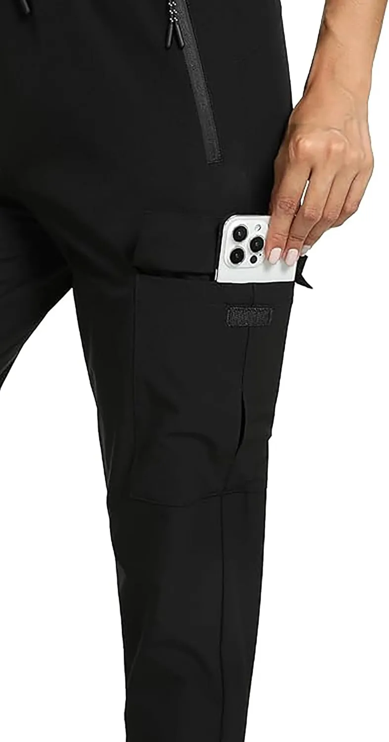 Womens Cargo Pants with Pockets-Lightweight Quick Dry Water Resistant Hiking Pants for Travel Casual Athletic and Outdoor